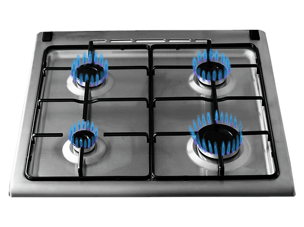 Cocina a gas KOENIC KFC 2421-4  4 Zonas  Horno  Gas Butano  Libre instalación  Plata