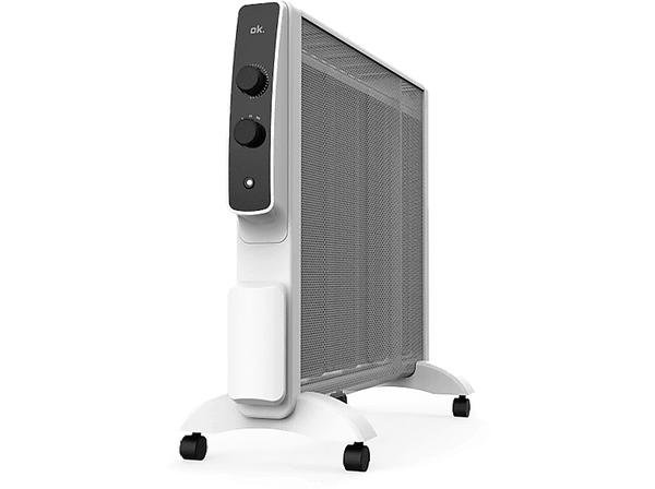 Radiador ok. ORO 20221 ES  2000 W  2 potencias  Termostato  Ruedas incluidas  Recogecables  Blanco