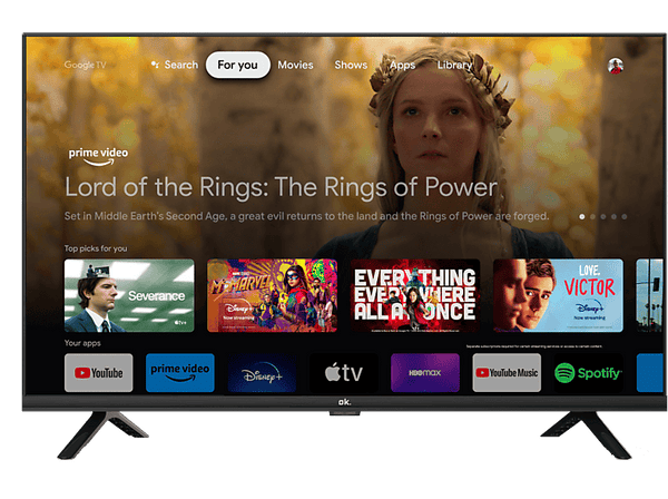 TV LED 32 OK. OTV 32GH-5023C HD Ready D-LED Google TV Control por voz Negro