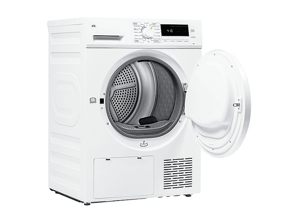 Secadora bomba de calor ok. OTD 8353 E  8 kg  16 Programas  Función Anti-arrugas  Iluminación Interior  Pantalla LED  Blanco