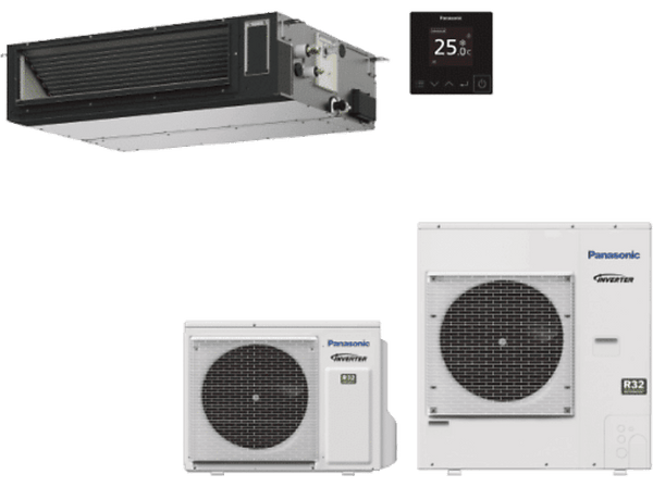 Aire acondicionado por conductos Panasonic KIT-100PF3Z5-6  Split 1x1  9724 fg/h  Bomba de calor  Blanco