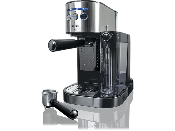Cafetera express Koenic KEM 2024 M  20 bar  1470 W  Función 2 Tazas  Depósito de leche 700ml  Inox