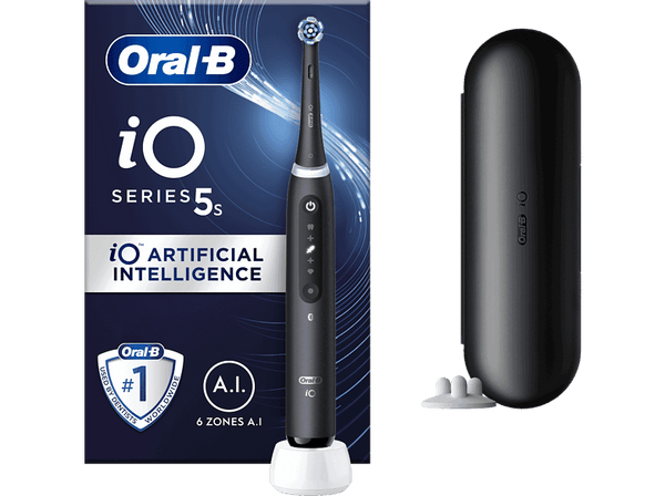 Cepillo eléctrico Oral-B iO 5S Con 1 Cabezal Y 1 Estuche De Viaje Diseñado Por Braun Negro