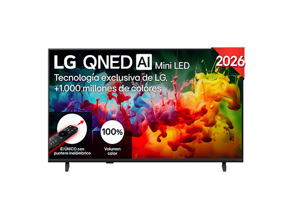 TV QNED Mini LED 43 LG 43QNED72B6B UHD 4K Procesador Inteligente α7 AI Processor 4K Gen9 Smart TV DVB-T2 (H.265) Negro