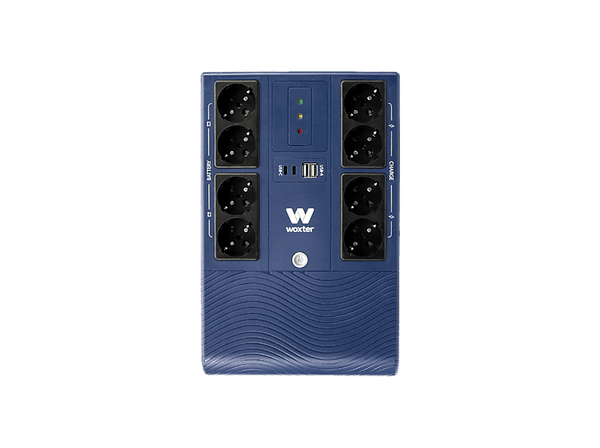 SAI Woxter Multibase UPS 1200 VA 8 Tomas Schuko Batería de 12V/7Ah Protección contra Cortes de Energía
