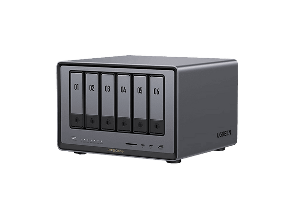 Servidor NAS Ugreen DXP6800 Pro SSD 140 TB 2500 MB/s 8GB RAM DDR5 6 Bahías Gris
