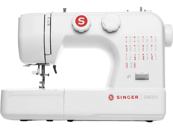 Máquina de coser Singer SM024-RD 24 Puntadas útiles Luz LED Enhebrador automático Blanco/Rojo