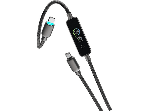 Cable USB CellularLine Power View IQ Cable USB C Carga rápida 240 W Universal Negro