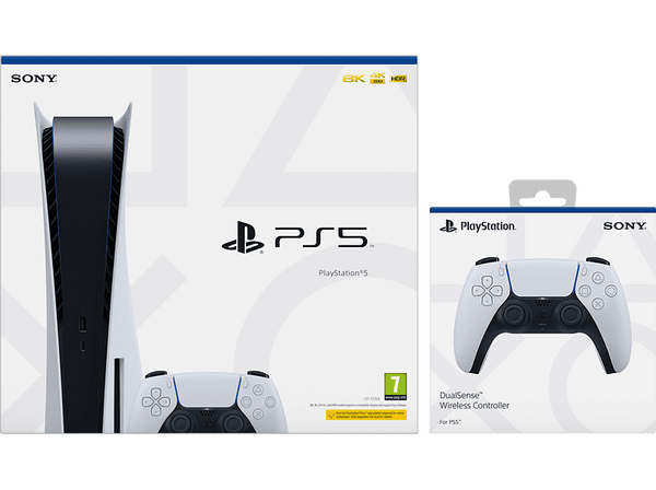 Consola Sony PS5 Stand C 825 GB Blanco + 1 Mando extra Dualsense Blanco