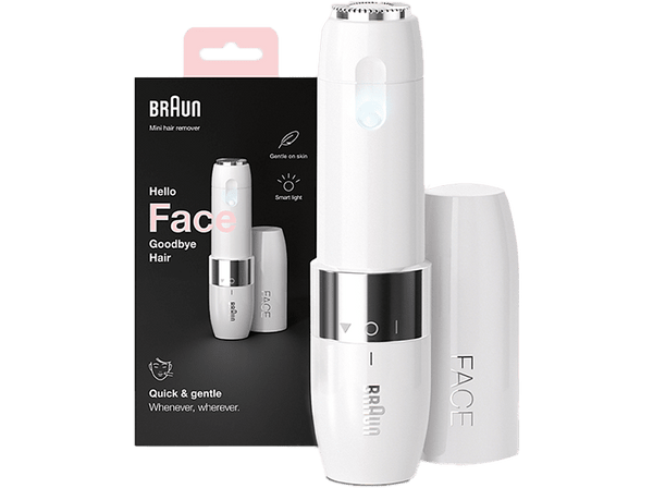 Depiladora facial Braun Face Mini FS1000 Rápida y suave Fácil de llevar Con luz Blanca
