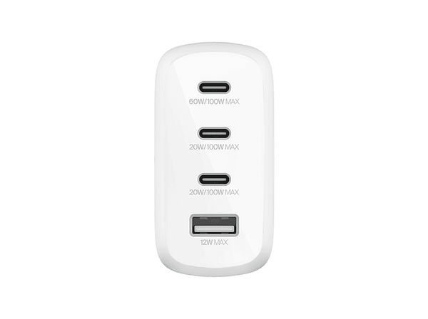 Cargador de pared Belkin BBC023kqWH-MR Compatibilidad Universal 3x USB-C 1x USB-A 112 W Blanco