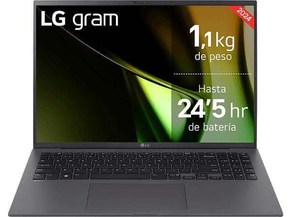 Portátil LG 16Z90S-G.AD7BB  16 WQXGA  Intel®  Evo™ Edition Core™ Ultra 7-155H  32GB  2TB SSD  Arc™ GPU  Windows 11 Home  Negro