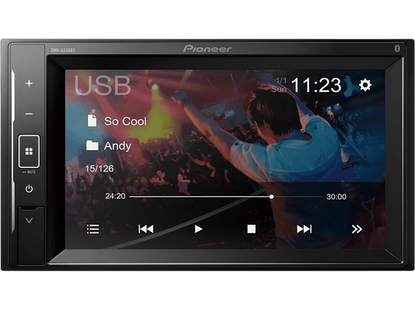 Autorradio Pioneer DMH-A240BT 6.2 Short Chassis Mechafree Bluetooth Compatible con FLAC USB Negro