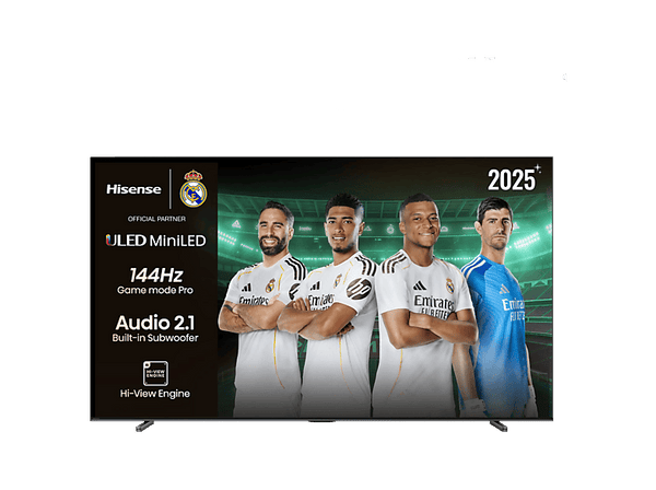 TV Mini LED 100 Hisense 100U7Q UHD 4K Subwoofer integrado 144 Hz Hi-View IA Pro Dolby Vusion IQ & Dolby Atmos Negro