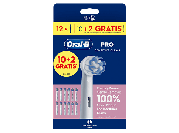 Recambio para cepillo dental Oral-B Pro Sensitive Clean Cabezales de recambio Dientes y encías sensibles Pack de 12 unidades Blanco