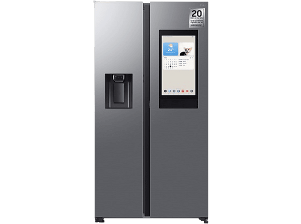 Frigorífico americano Samsung Family Hub Bespoke AI RS90F66BETEF Twin Cooling 178.4 cm 614 l Dispensador agua y hielo Balda botellero Inox