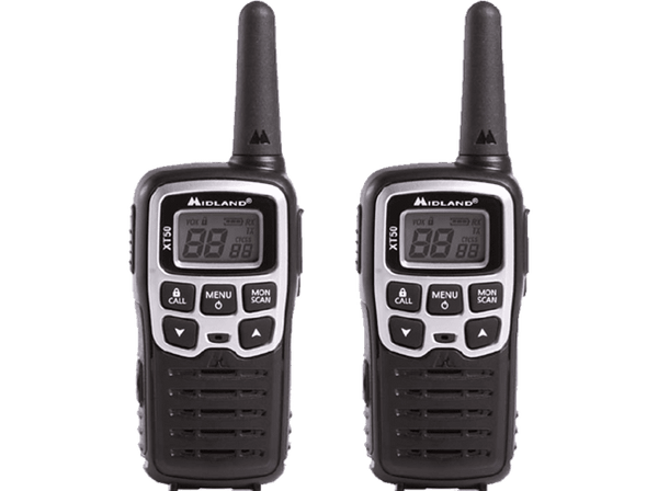 Walkie Talkie Midland XT50 gris 8km de alcance 24 canales manos libres cargador sobremesa