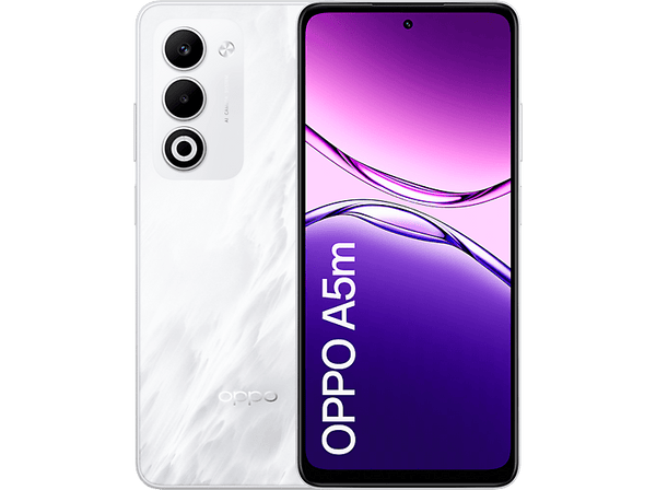 Móvil OPPO A5m Mist White 256 GB 8 GB RAM 6.67 1000 nits Snapdragon® 6s 4G Gen 1 6000 mAh
