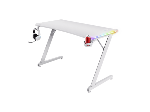 Mesa gaming Trust GXT 709 Iluminación RGB Portavasos Blanco