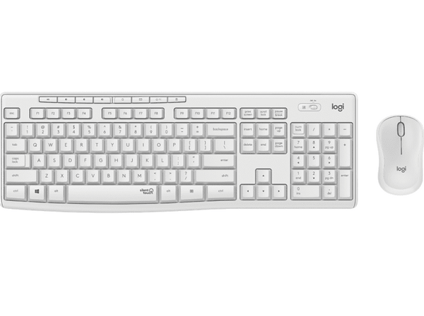 Pack Teclado + Ratón Logitech MK295 Silent Wireless Combo Inalámbrico Bluetooth USB,10 m Blanco