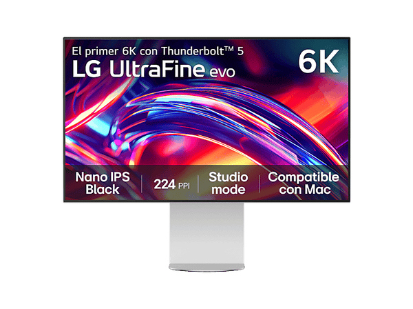 Monitor LG 32U990A-S  32 6K  60 Hz  5 ms  NANO IPS Black  Thunderbolt 5  Altavoces incorporados  Altura Ajustable  Plateado