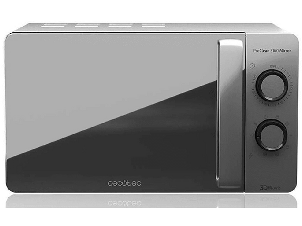 Microondas con grill Cecotec Proclean 3160 Mirror 700 W 6 niveles Descongelacióm 20 l Plata