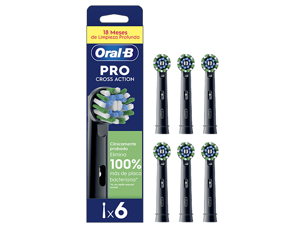 Recambio para cepillo dental Oral-B Pro CrossAction Cabezales De Recambio Pack de 6 unidades Negro