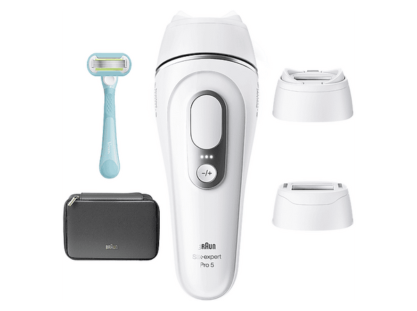 Depiladora IPL Braun Luz Pulsada Silk·expert Pro 5 PL5234 Depilación en casa Cabezal SmartFlex SmartSkinProtect Cabezal ancho para hombre