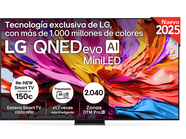 TV QNED 100 LG 100QNED86A6 UHD 4K Procesador Inteligente α8 AI Processor 4K Gen2 Smart TV DVB-T2 (H.265) Charcoal Black