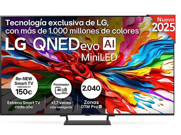 TV QNED MiniLED 85 LG 85QNED93A6A  UHD 4K  Procesador Inteligente α8 AI Processor 4K Gen2  Smart TV  DVB-T2 (H.265)  Negro