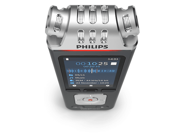 Grabadora de voz Philips DVT8115 8 GB Grabación de 360° Batería recargable Con App Antracita