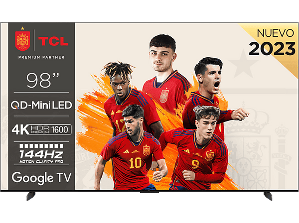 TV Mini LED 98 TCL 98C805  QLED 4K  144Hz Motion Clarity Pro  Dolby Atmos  Game Master Pro 2.0  Negro