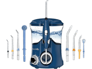 [❤️❤️❤️] Irrigador Aquapik PRO X 30-130 PSI Pulsaciones de agua: 1250 1700 10 Niveles 8 Boquillas Estuche de viaje Azul [17373]