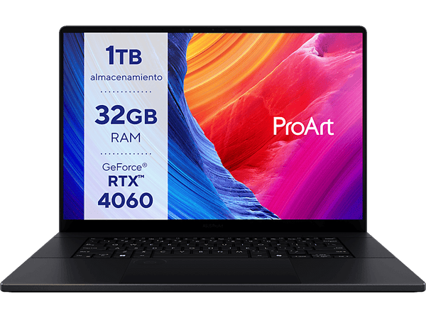 Portátil ASUS ProArt P16 H7606WV-ME042 16 WQUXGA AMD Ryzen AI 9 HX 370 32GB RAM 1TB SSD GeForce RTX™ 4060 Windows 11 Home