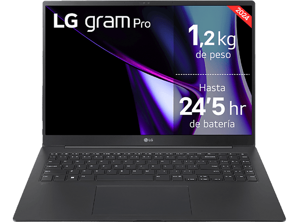 Portátil LG 16Z90SP-A.AD75B 16 WQXGA Intel® Evo™ Edition Core™ Ultra 7-155H 32 GB RAM 512 GB SSD GeForce RTX™ 3050 W11H Negro Obsidiana
