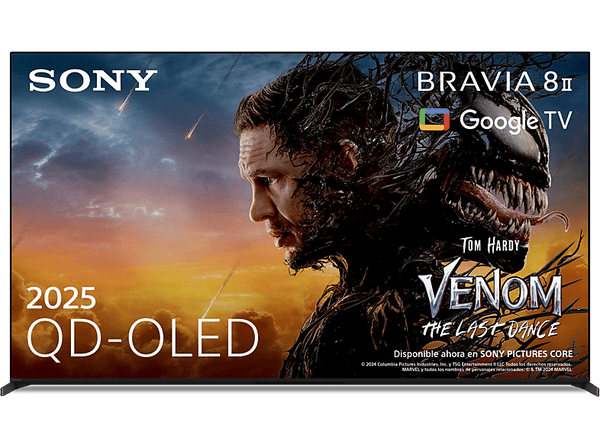 TV QD-OLED 65 Sony Bravia 8 II  Procesador XR con IA  Smart TV (Google TV)  IMAX  Dolby Atmos/Vision  Chromecast  Airplay  PS5  120Hz  Eco  65XR8M2