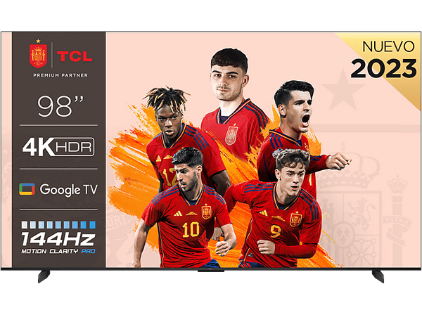 TV LED 98 TCL 98P745 UHD 4K 144Hz VRR Dolby Vision IQ HDR 10+ Negro