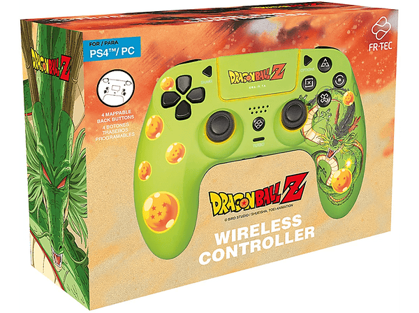 Gamepad FR-TEC Shenron de Dragon Ball Z Inalámbrico 10 horas de autonomía Para PS4 y PC Con luz LED