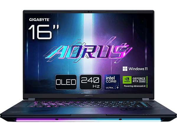 Portátil gaming Gigabyte AORUS MASTER 16 BYHC5ESE64SP  16 WQXGA  Intel® Core™ i7-13650HX  32GB RAM  1TB SSD  GeForce RTX™ 5080  Windows 11 Pro